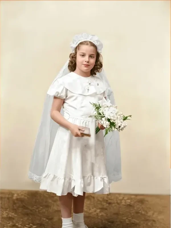 A restored family portrait, photo restoration, after restoration